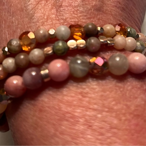Sesame Jasper stacking bracelets. - Picture 2 of 5